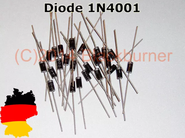 25/ 50/ 100 Stck. 1N4001 Diode 1A 50V DO-41 MIC *NEU* Gleichrichter-diode