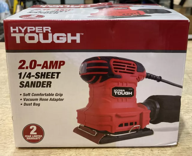 Hyper Tough 2.0-Amp Palm Sander, AQ20035G  Palm  Orbital - NEW