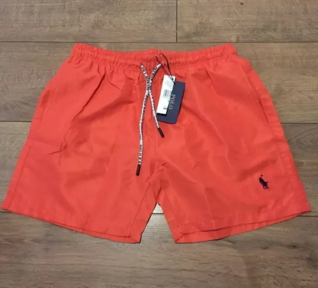Mens Ralph Lauren Polo Swimming Shorts Trunks S Small 28"-29" Waist Orange New