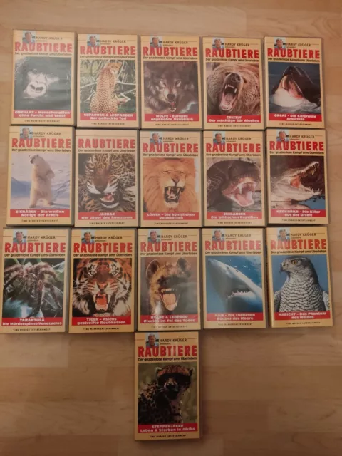 16 x  Hardy Krüger präsentiert   RAUBTIERE   VHS  Video Sammlung  Raritäten