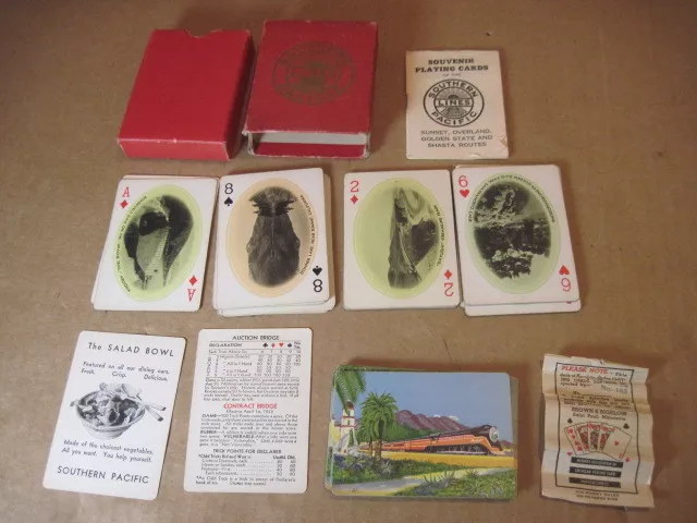 Southern Pacific Lines Railroad Advertising Souvenir Photo Playing Cards R/R