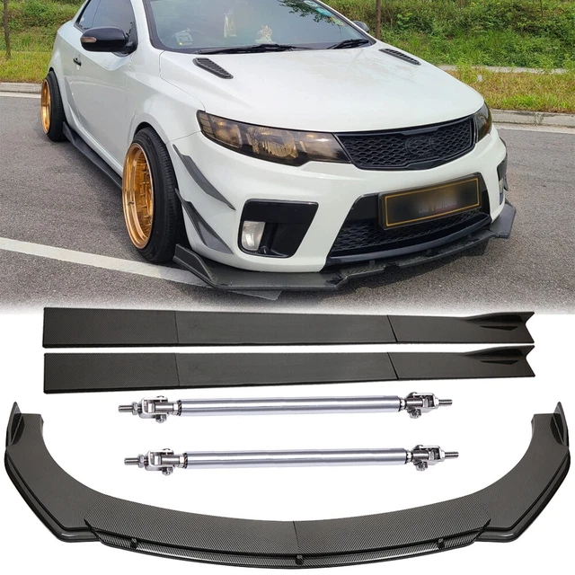 CARBON FIBER FRONT Bumper Lip /Side Skirt/ Strut Rods For Kia Forte
