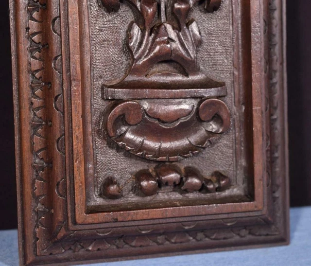 *French Antique Architectural Panel Door Solid Walnut Wood Highly Carved Salvage 8