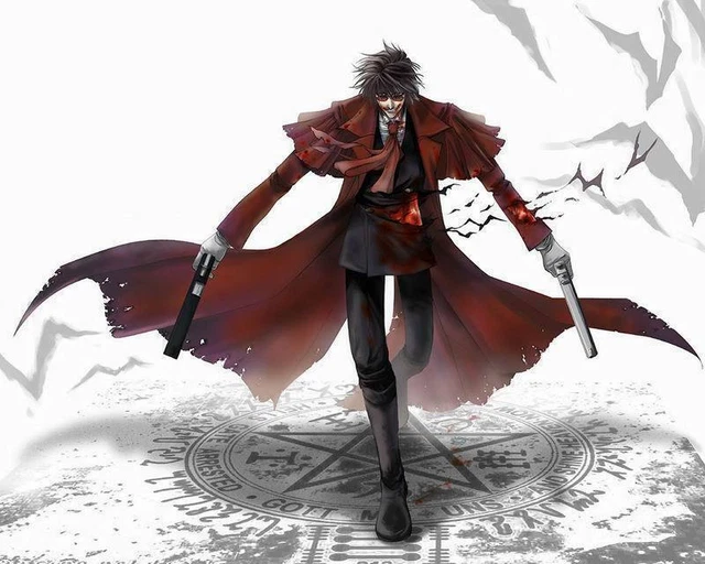 Hot !Anime Hellsing Alucard Cosplay Costume Set Vampire Hunter Uniform Suit