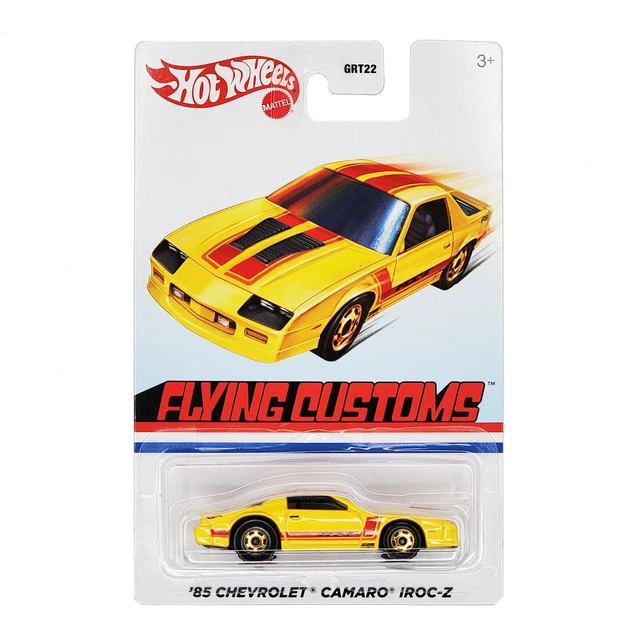 HOT WHEELS '85 Camaro IROC-Z Yellow Chevy Car Flying Customs Target
