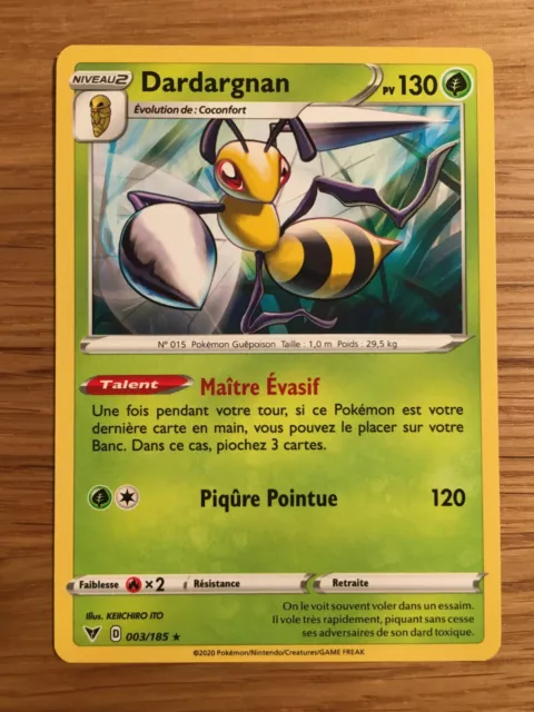 Carte Pokémon RARE Dardargnan 003/185 EB04 Epée & Bouclier Voltage Eclatant NEUF