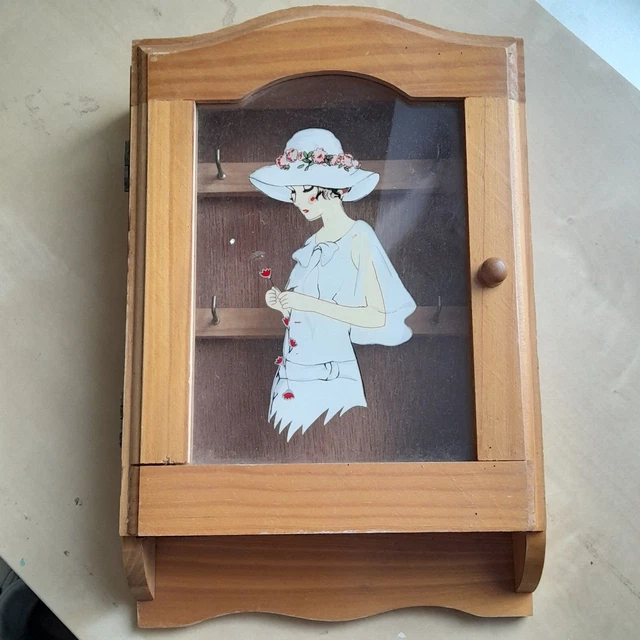 Boîte à Clés Murale En Bois – 6 Crochets, Design Vintage, Pour Entrée, Couloir Ou Chambre (22x7x28,5 Cm)