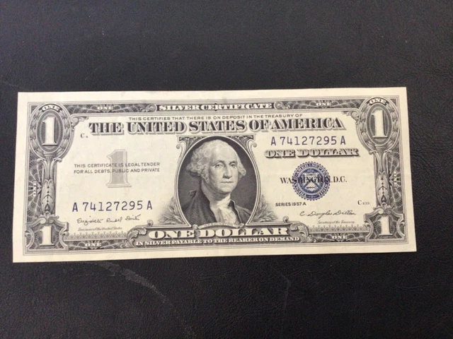 1957-A  $1 One Dollar Silver Certificate Blue Seal  Unc