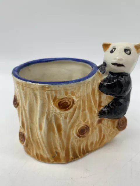 Vintage  Ceramic  Panda Bear Planter Toothpick Holder Succulent Vase Japan 2