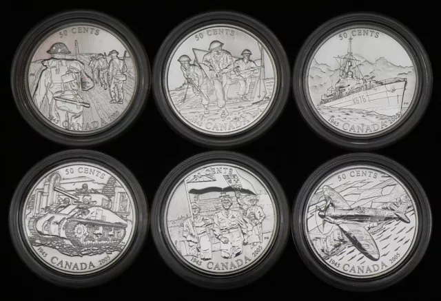 2005 Canada WW2 Battle of Britain Set 50 Cents Silver #19671