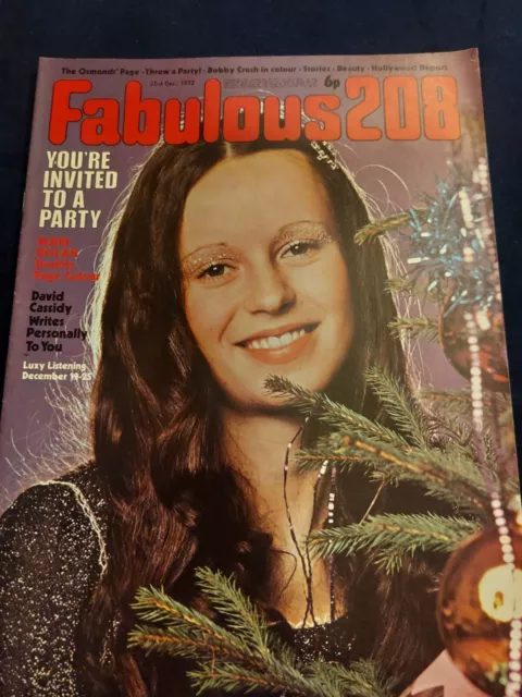 Vintage FABULOUS 208 Magazine 23 DECEMBER 1972 Bolan & Dog Poster Osmonds 102