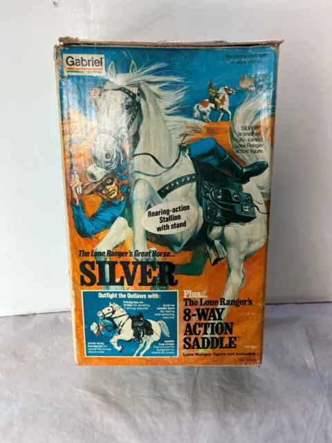 Gabriel The Lone Ranger’s Great Horse Silver with 8-way Action Saddle and Desert