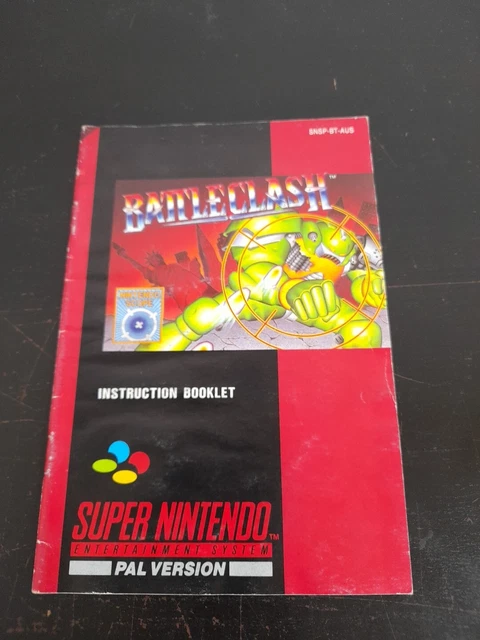 Super Nintendo Battleclash SNES Manual Only