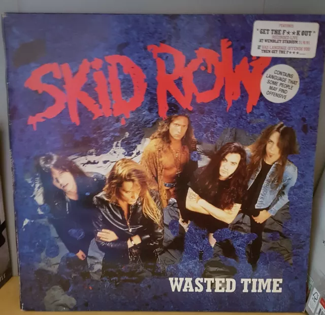 Original 1991 Copy Of Skid Row Wasted Time On Vinyl Gatefold Sleeve