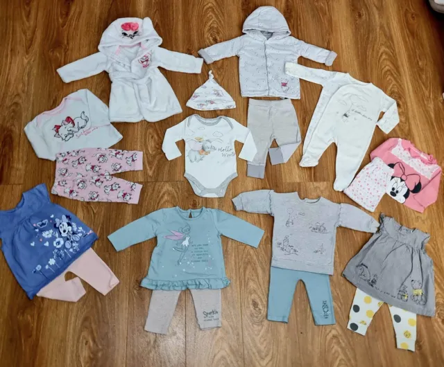 #38 Bundle Of Baby Girls Disney Clothes Age 3-6 Months Pooh Minnie Dumbo