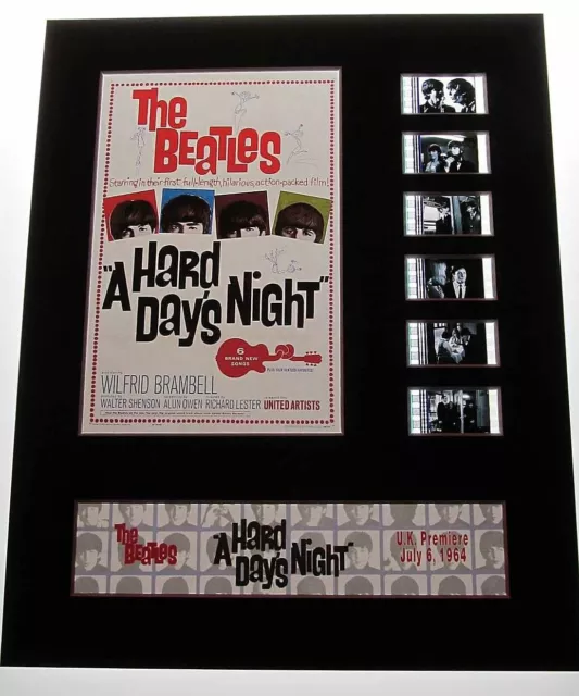 HARD DAY'S NIGHT The Beatles 35mm Movie Film Cell Display 8x10 Mounted Matted