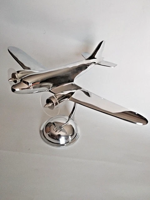 Modèle Avion Douglas Dakota DC3 En Aluminium - Réplique Détaillée Métal, Support Inclus, édition Limitée