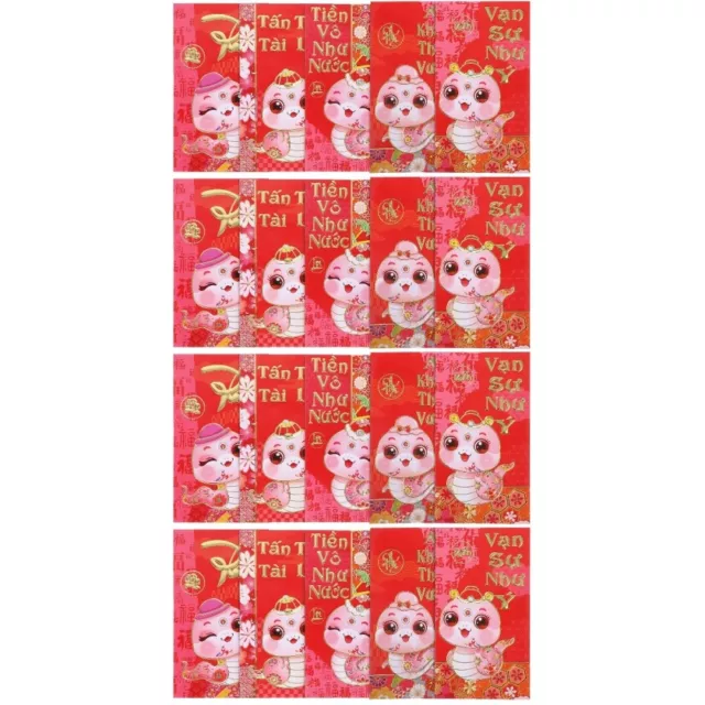 60 PCS CHINESE New Year Red Envelopes 2025 Year Of Snake Red Packet
