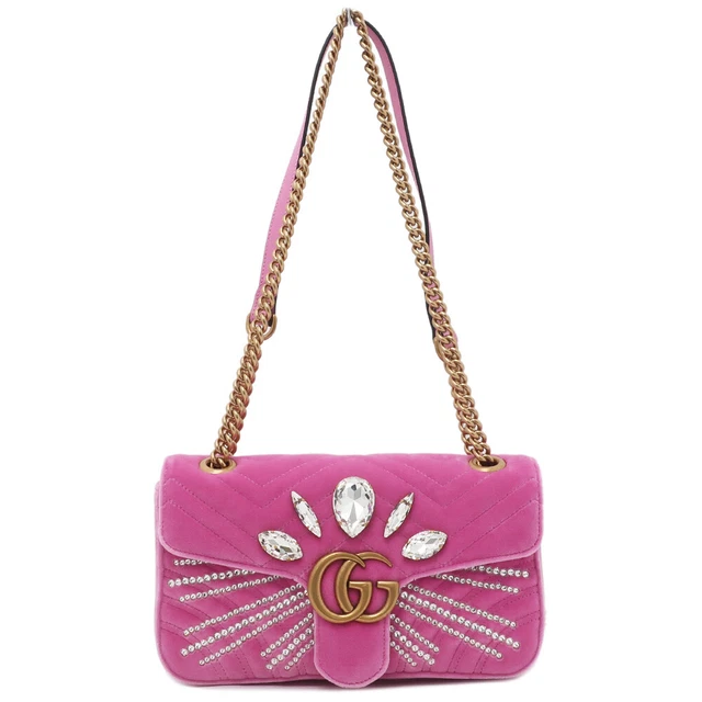GUCCI GG Marmont Quilting Chain Shoulder Bag 443497 #U448