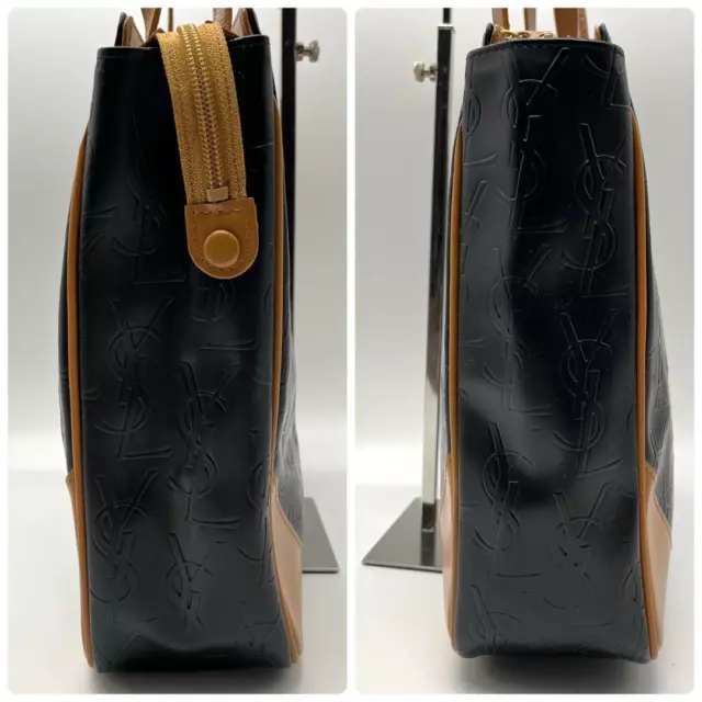 YVES SAINT LAURENT Tote bag YSL Black / Brown PVC Leather Shoulder ...
