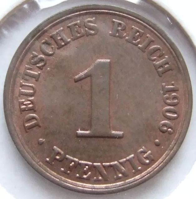Moneta Reich Tedesco Impero Tedesco 1 Pfennig 1906 A IN Uncirculated