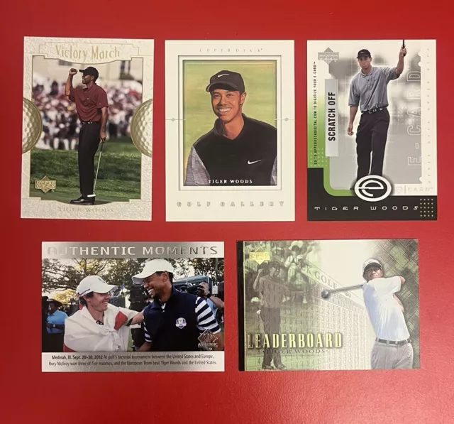 Lot of 35 TIGER WOODS Golf Cards 2001 -2013 Rookie RC Goat Upper Deck 2001