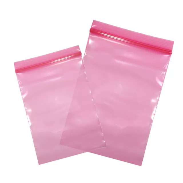 New Flat Pink Plastic QuickQlick™ Bag Pouches Different QTY and Sizes