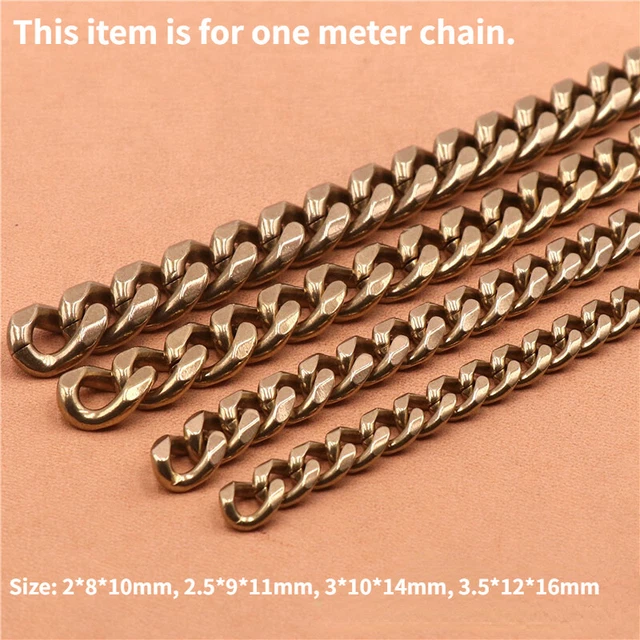 1M Brass Flat Chain Straps DIY Accessories Replacement Metal Copper Craft