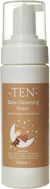 TEN Baby Cleansing Foam 150ml Delicate Wash Babies Bath Time Skin Care 2