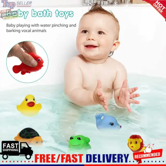 13pcs Baby Splash Toys Cartoon Toddler Bathing Toys Soft Rubber for Baby Playing