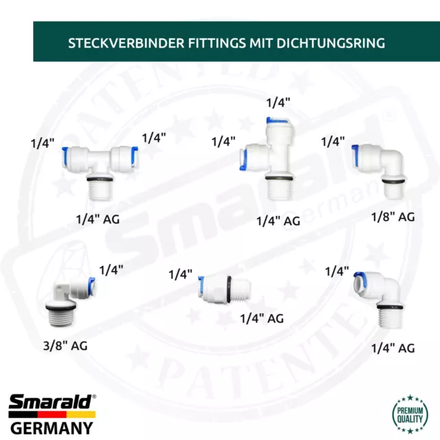 Fitting Schlauchverbinder mit Dichtungsring für Inline Wasserfilter Umkehrosmose