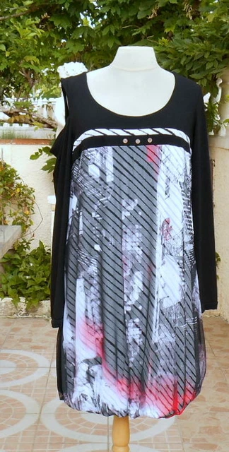 Robe Courte Noire à Motifs Floraux LMV (La Mode Est à Vous), Taille 38/40 - Neuf Sans étiquettes