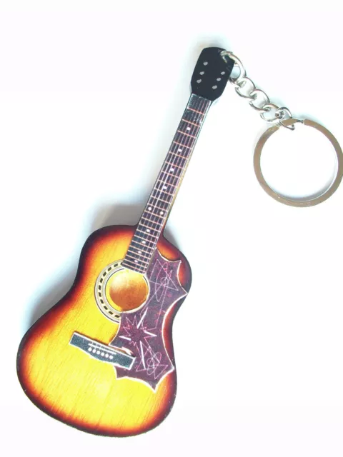 Porte-clés en bois en forme de guitare acoustique Gibson d'Elvis Presley