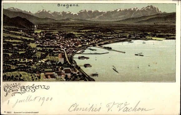 Ak Bregenz am Bodensee Vorarlberg, Panorama - 3790524