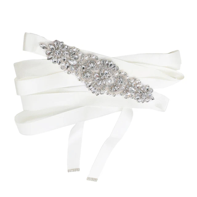 1 pz cintura nuziale donna fatta a mano strass decorazione perla cintura abito formale