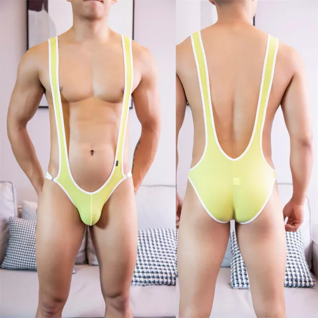 Sexy Mens Justaucorps Bugle Pouch Open Butt Underwear Jumpsuit One-Piece # 2