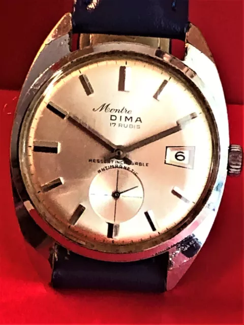 Orologio Vintage Meccanico A Carica Manuale "Montre Dima" Funzionante