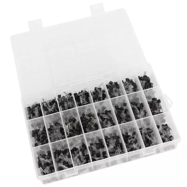 840 Pcs InLine TO92 Transistors NPN Small Power Transistors Kit Box 2N2222ABC558