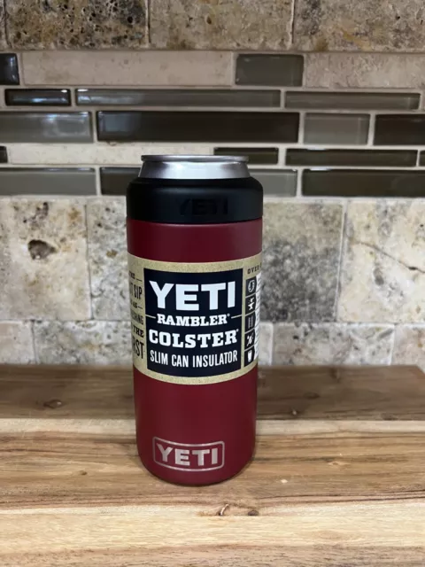 YETI Rambler 12 oz. Colster Slim Can Insulator For Hard Seltzers Harvest Red!!