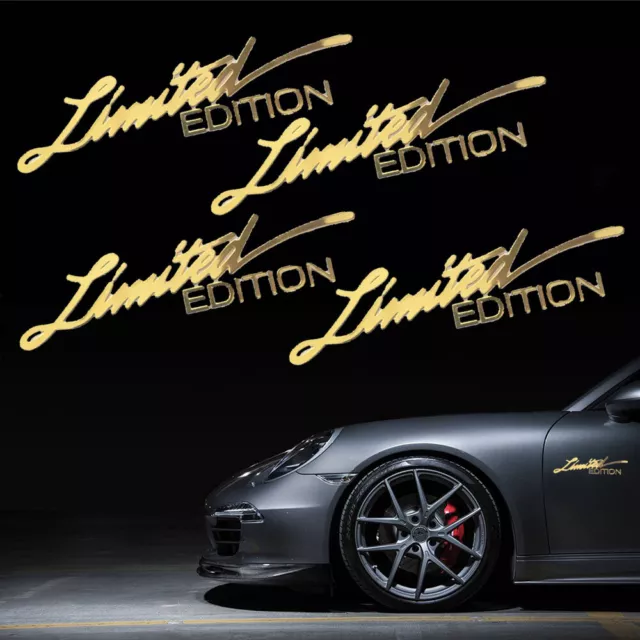 4X Limited Edition Logo Car Emblem Badge Metal Sticker Decal Accessories Gold