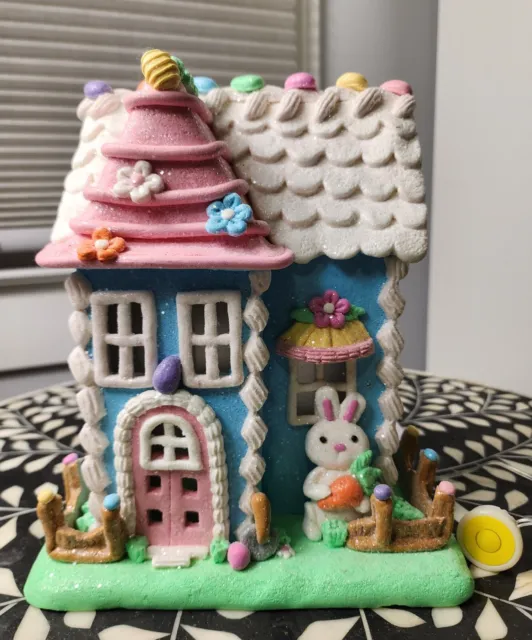 Easter Bunny Led Clay House (2023 Collection) Hard To Find!