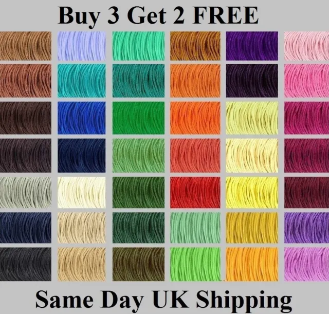 Waxed Cotton Cord 1mm, 1.5mm  Shamballa Thread Jewellery Making 43 COLOURS 1-60m