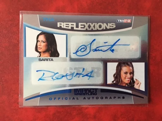 2012 Wwe/Tna Tristar Impact "Sarita & Rosita' Auto Insert Wrestling Card - V/G