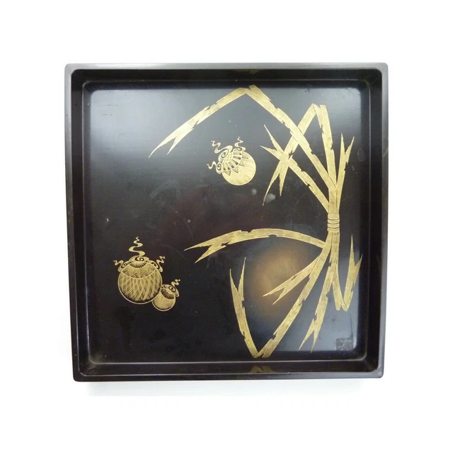 Vintage Black Burmese Lacquer Tray