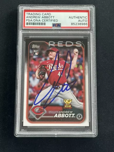 2024 Topps Series 1 Andrew Abbott Signed Card 214 Autographed Auto Reds PSA COA