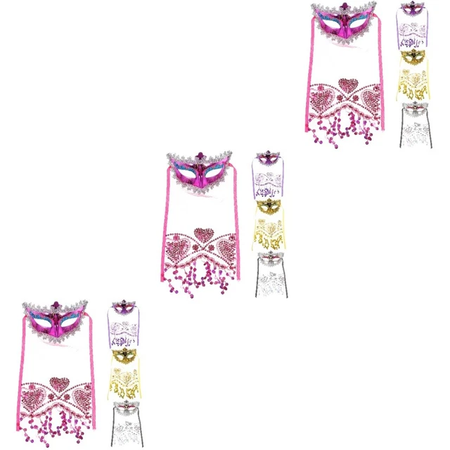 12 Pcs Masque Voile Masque En Maille Voile De Danse Du Ventre Bandeau Princesse