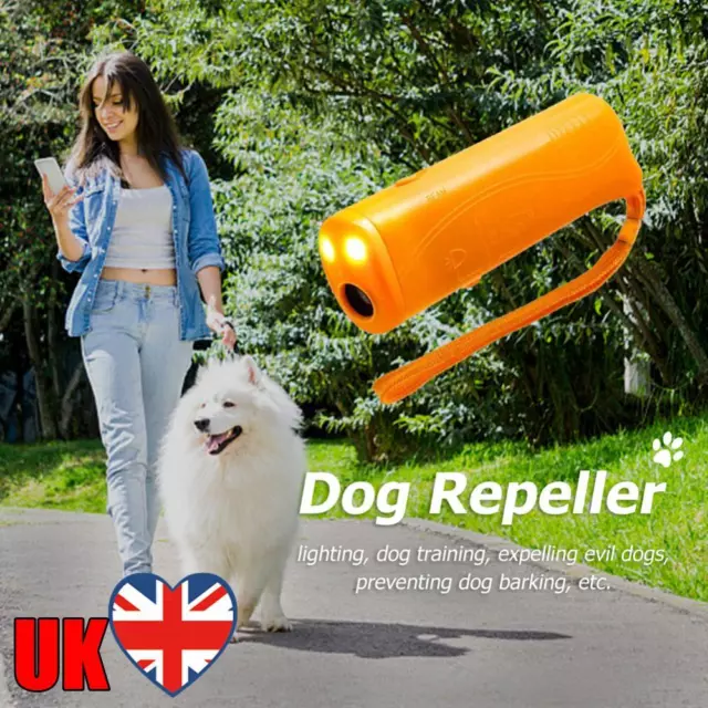Repelente ultrasónico para perros plástico con linterna LED para accesorios de entrenamiento de mascotas