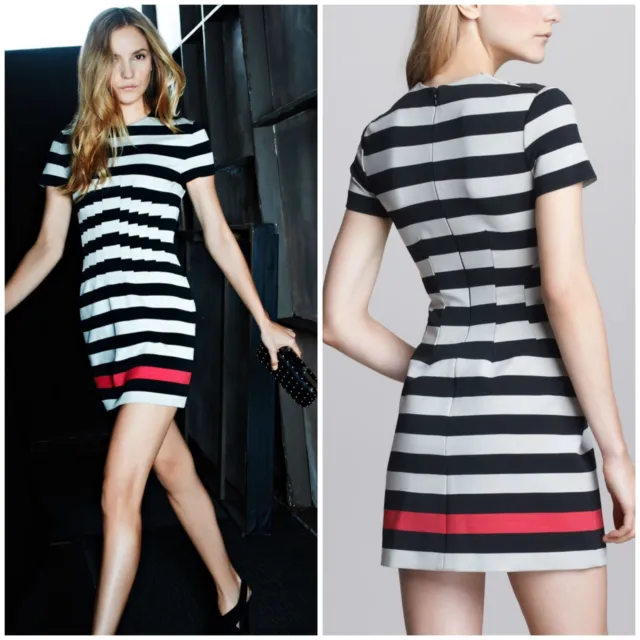 Diane von furstenberg Striped pleated color blocked Dress size 10