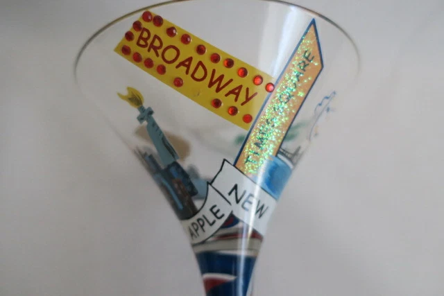 Lolita Martini Stemware New York Tini Big Apple Statue of Liberty Taxi Subway 9