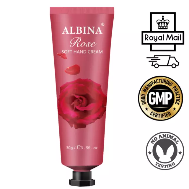 ALBINA Rose Hand Cream Cracked Dry Skin Anti Aging Moisturiser Free Post 30g